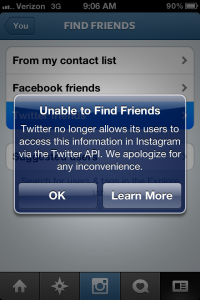 Another One Bites The Dust: Twitter Shuts Off “Find Friends” Feature on Instagram  | COSO Media