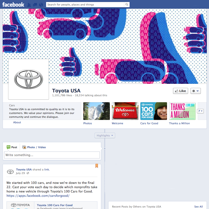 toyota Social Media Tips and Tricks from Successful Businesses | COSO Media | Toyota facebook page