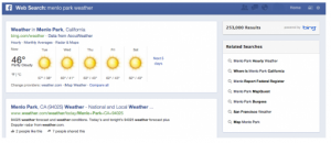Facebook New Weather search
